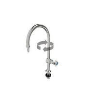 3Monkeez Guardian-S/S Type 16 laboratory tap with swivel spout, tube nozzle, 1/2" BSP inlet, and V/R handle in stainless steel.