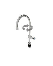 3Monkeez GUARDIAN-S/S Type 16 laboratory tap with swivel spout, vandal-resistant aerator, 1/2" BSP inlet, and stainless steel finish.