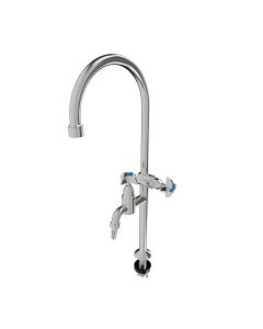 3Monkeez Guardian S/S laboratory tap with vandal-resistant aerator, V/R handle, jumper valve, 6LPM flow, 304 stainless steel.