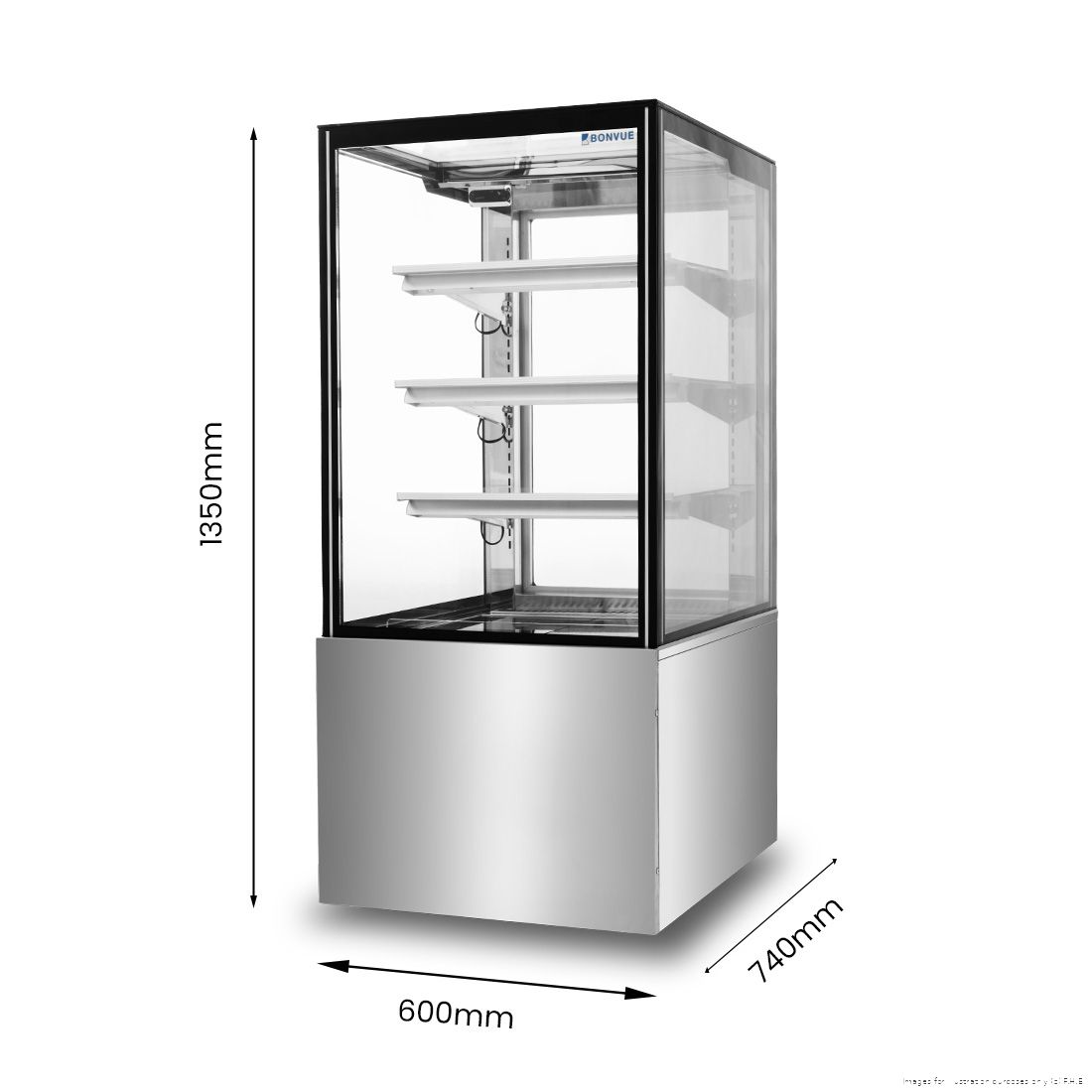 Bonvue 3+1 Tier Squared Temper Glass Cake Display SF820V, image 6