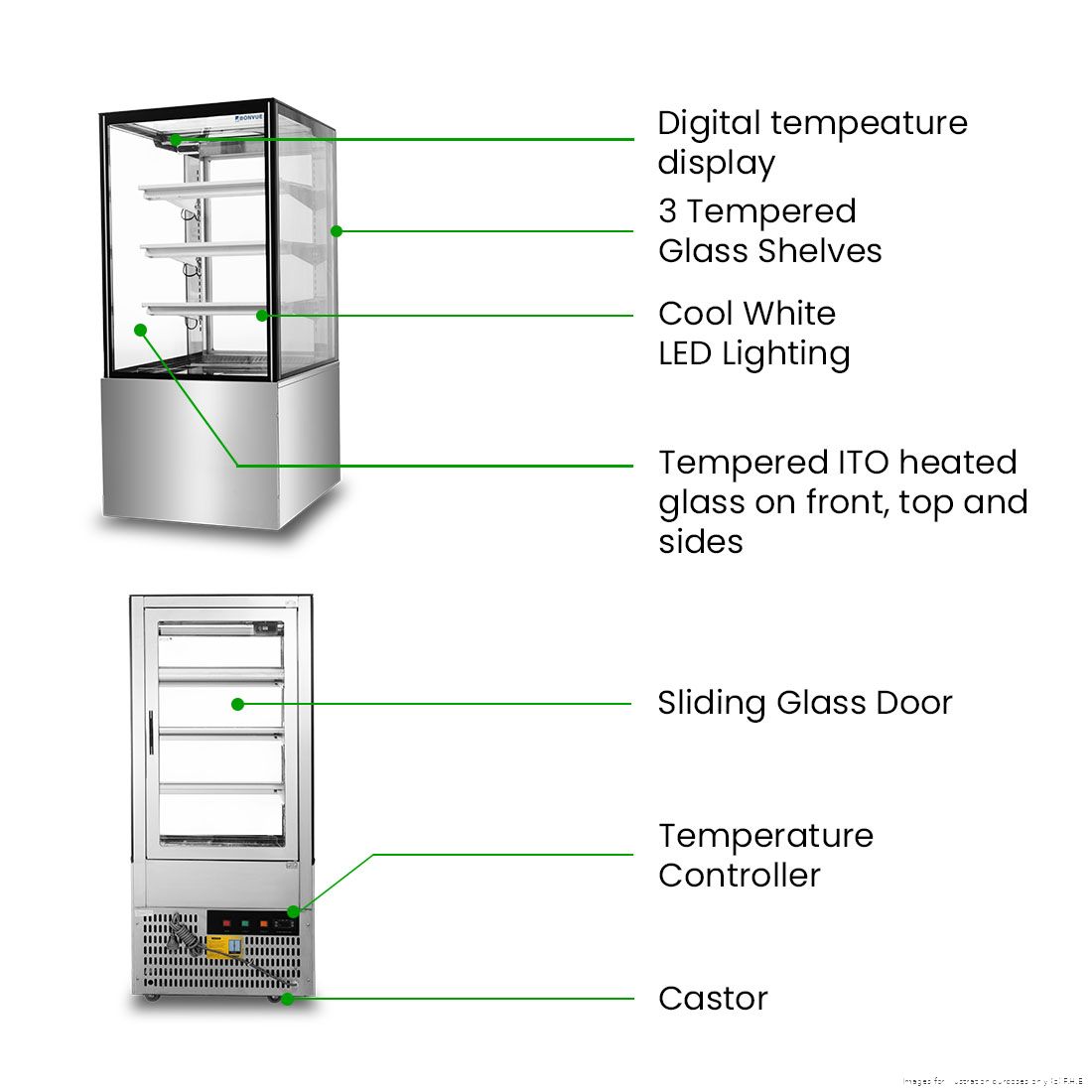 Bonvue 3+1 Tier Squared Temper Glass Cake Display SF820V, image 7