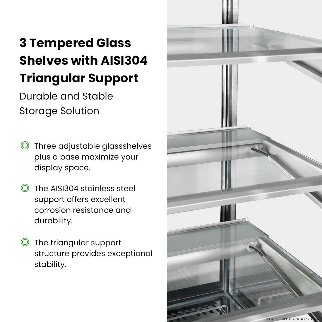 Bonvue 3+1 Tier Squared Temper Glass Cake Display SF820V, image 10
