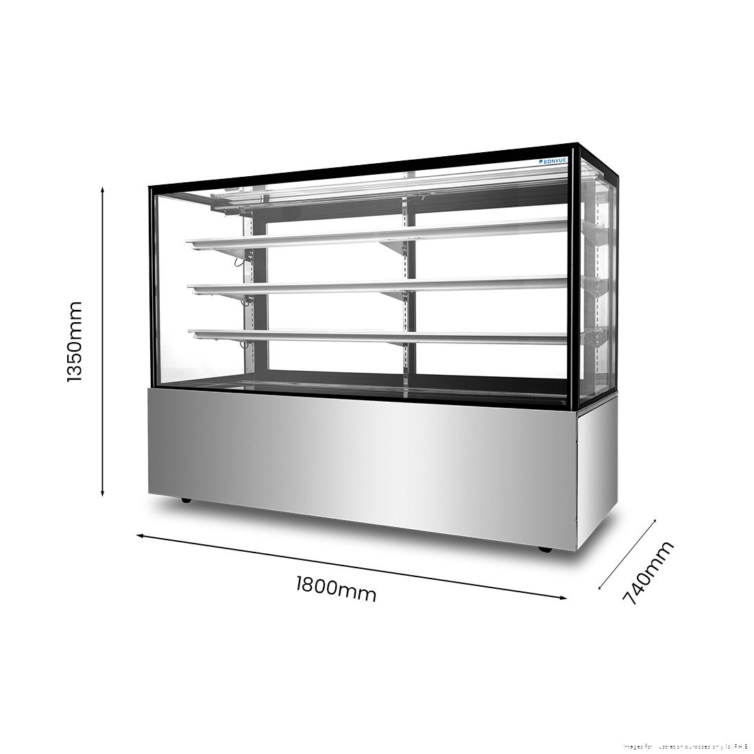 Bonvue 3+1 Tier Squared Temper Glass Cake Display SF860V, image 2