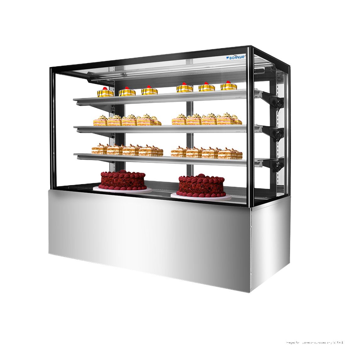 Bonvue 3+1 Tier Squared Temper Glass Cake Display SF860V, image 5