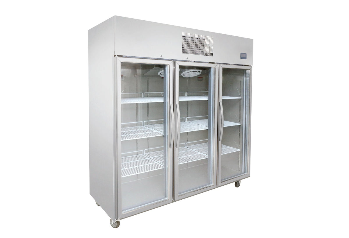 Thermaster  1500L Full-Width three Glass Door Upright Display Fridge,No Centre Mullion - SFWCG1500