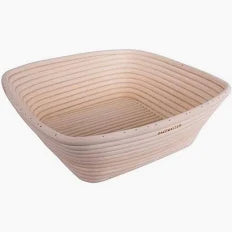 BAKEMASTER Square Proving Basket 25 x 8.5cm - Rattan - Hospitality Connect