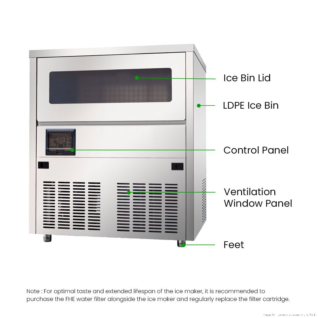 Blizzard Under Bench Ice Cube Maker 80kg SN-81B, image 3