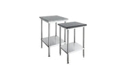 Simply Stainless Granite Topped Bench 650mm Wide - Dolomite White Top - Hospitality Connect