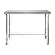 Simply Stainless Work Bench 600 Series - 2400mm Wide Includes leg brace - Hospitality Connect