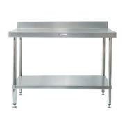 Simply Stainless Work Bench with Splashback 700 Series - 2100mm Wide Includes undershelf - Hospitality Connect