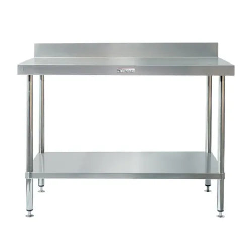 Simply Stainless Work Bench with Splashback 700 Series - 2100mm Wide Includes undershelf - Hospitality Connect
