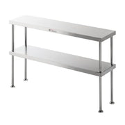 Simply Stainless Double Bench Over Shelf 2 Tier - 2400mm Wide - Hospitality Connect