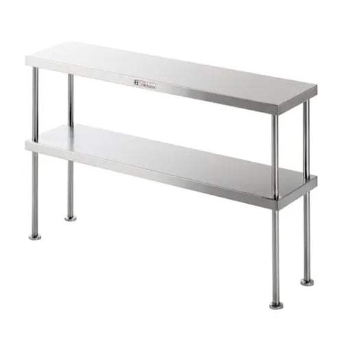 Simply Stainless Double Bench Over Shelf 2 Tier - 2400mm Wide - Hospitality Connect