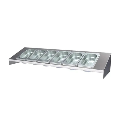 Simply Stainless Bar Condiment Holder - 6 x 1/9GN Pans - Hospitality Connect