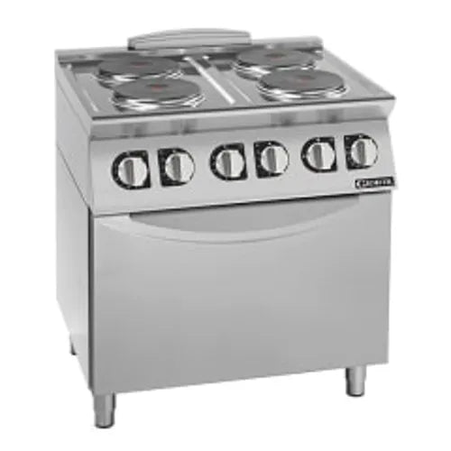 Giorik 700 Series Electric Range on Electric Oven 4 x Round Hot Plates / Standard Electric Oven 2.8kW hot plates / 6.7kW oven CE74TET. - Hospitality Connect