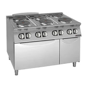 Giorik 700 Series Electric Range on Electric Oven 6 x Round Hot Plates / Standard Electric Oven 2.8kW hot plates / 6.7kW oven With storage compartment CE76TET. - Hospitality Connect