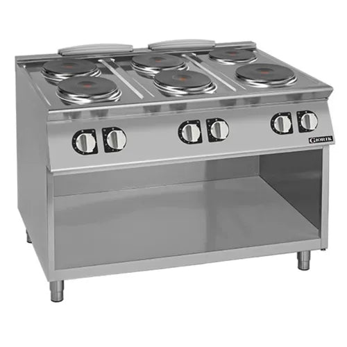Giorik 700 Series Round Electric Boiling Top 6 x Round Hot Plates On open base CE76TGT. - Hospitality Connect