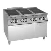 Giorik 6 x Square Hot Plates / Standard Electric Oven 4.3kW hot plates / 6.7kW oven With storage compartment CE96QET. - Hospitality Connect
