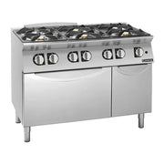 Giorik 700 Series Gas Range on Oven 6 x Gas Burners / Maxi Gas Oven 28.8 MJ/h burner / 36 MJ/h oven - Hospitality Connect