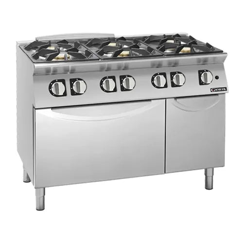 Giorik 700 Series Gas Range on Oven 6 x Gas Burners / Maxi Gas Oven 28.8 MJ/h burner / 36 MJ/h oven - Hospitality Connect