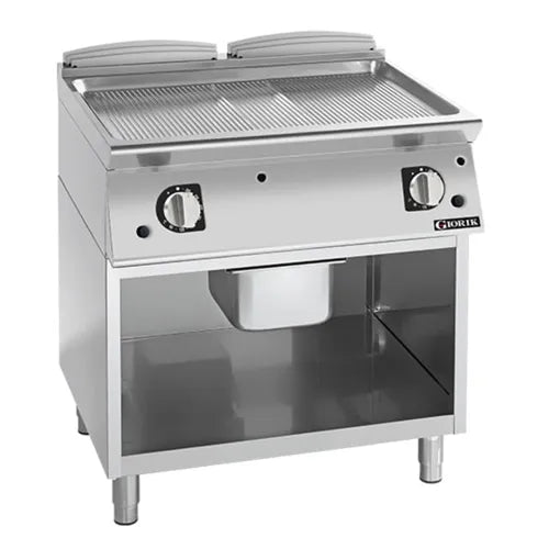 Giorik 800mm - Ribbed Satin Chrome Plate On open base FRG941GCRXT - Hospitality Connect