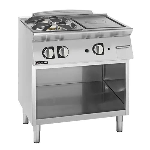 Girorik 2 x Gas Burners / 400mm Wide Target Top On open base TG74GTLT. - Hospitality Connect