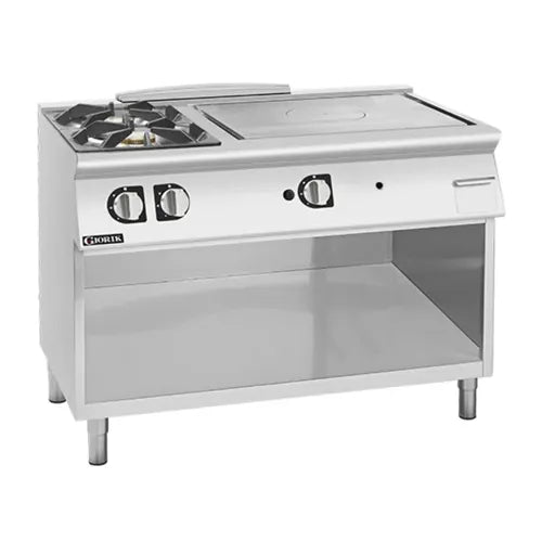 Girorik 2 x Gas Burners / 800mm Wide Target Top On open base TG74GTLT. - Hospitality Connect