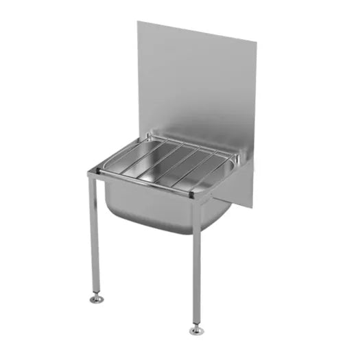 Stoddart Plumbing CS.01.450 Cleaners Sink w/Bracket and Splashback w/Legs - Hospitality Connect