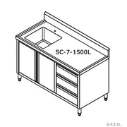 Modular CABINET WITH LEFT SINK SC-7-1200L-H. - Hospitality Connect