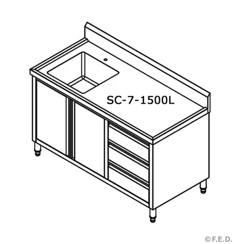 Modular CABINET WITH LEFT SINK SC-7-1200L-H. - Hospitality Connect