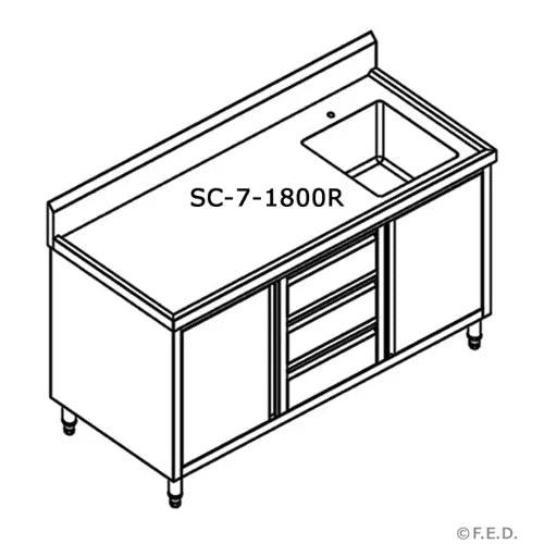 Modular CABINET WITH RIGHT SINK SC-7-1800R-H. - Hospitality Connect