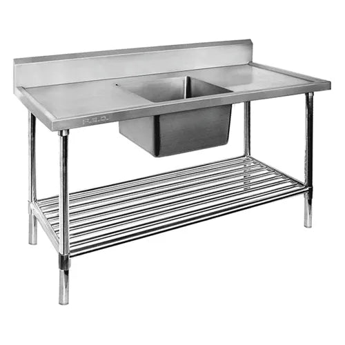 Modular Single Centre Sink Bench with Pot Undershelf SSB7-1800CA. - Hospitality Connect