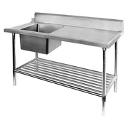 Modular Left Inlet Single Sink Dishwasher Bench SSBD7-1800LA. - Hospitality Connect