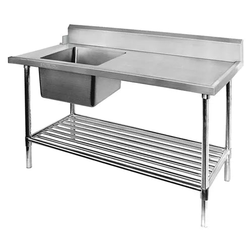 Modular Left Inlet Single Sink Dishwasher Bench SSBD7-1800LA. - Hospitality Connect
