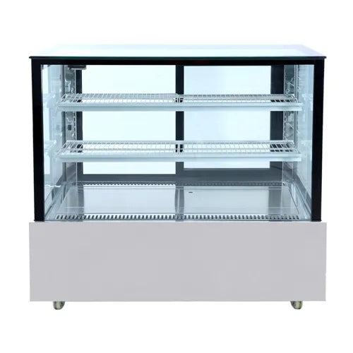 Bonvue Black Trim Square Glass Cake Display 2 Shelves 1200X700X1100 SSU120-2XB. - Hospitality Connect
