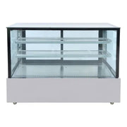 Bonvue Black Trim Square Glass Cake Display 2 Shelves 1500x700x1100 SSU150-2XB. - Hospitality Connect