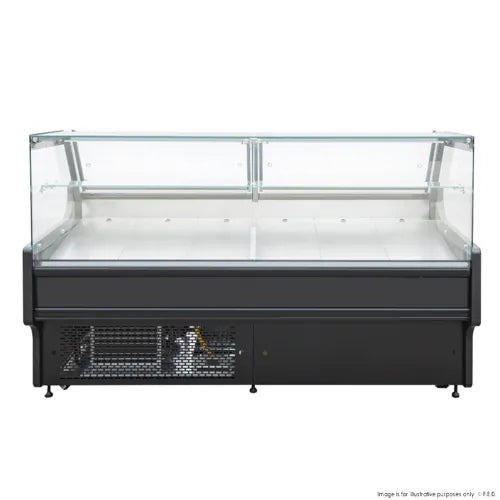Tecnodom Serie MR Black 1520mm Wide Deli Display with Storage and Castors TDMR-0915B - Hospitality Connect