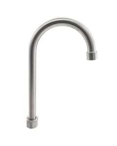 3Monkeez stainless steel gooseneck sink faucet spout with 12-inch height, 5.5-inch projection and included aerator.