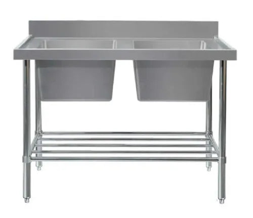 Mixrite DOUBLE SINK BENCH 2400X600 SS2624L SS2624L - Hospitality Connect