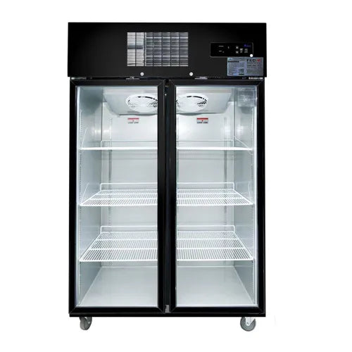 Thermaster Double Door Upright Display Fridge (Black) SUCG1000B. - Hospitality Connect