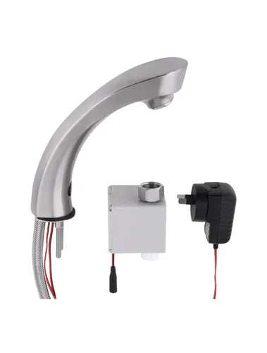 3Monkeez STAINLESS STEEL INFRARED SENSOR TAPS - HOB MOUNTED Mains With Temp Valve T-3MSS-HMSTM-TV - Hospitality Connect