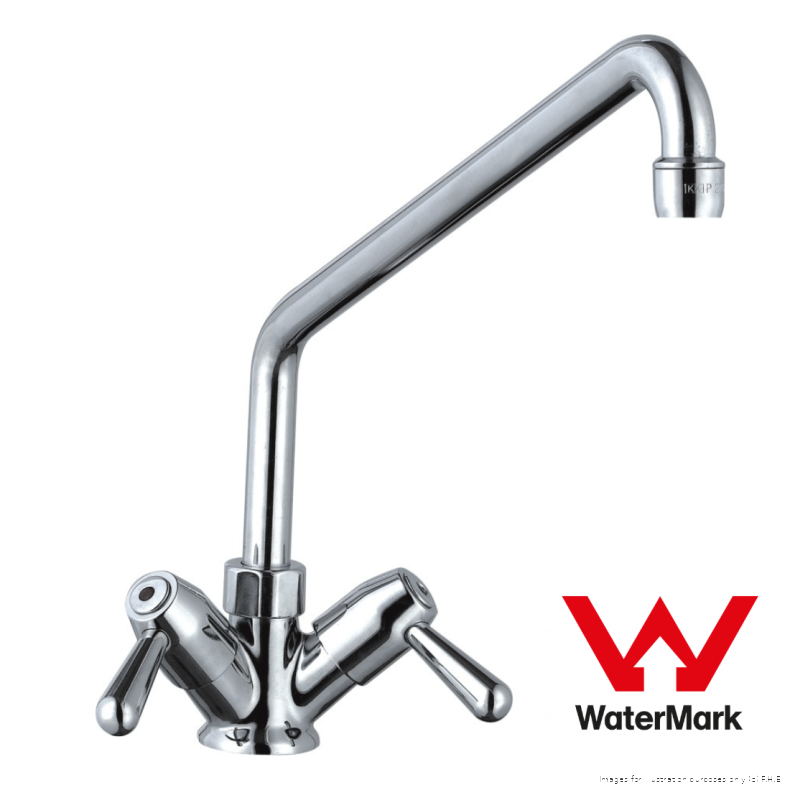 Sunmix 4 Star Deck mounted faucet with 2 side-handles and swing nozzle 300Lx291.5H Spout T20138