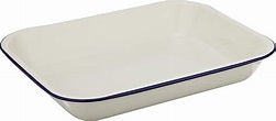 WILTSHIRE BAKING DISH-ENAMEL BLUE RIM 2.5lt 320x250mm - Hospitality Connect