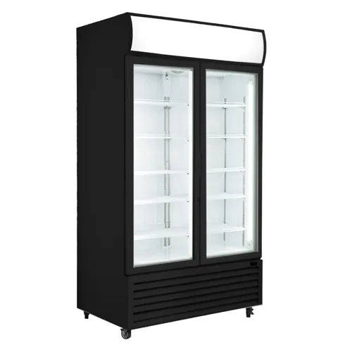 Thermaster 1000L Colourbond Upright Beverage Fridge 2 Doors Black LG-1000BP. - Hospitality Connect