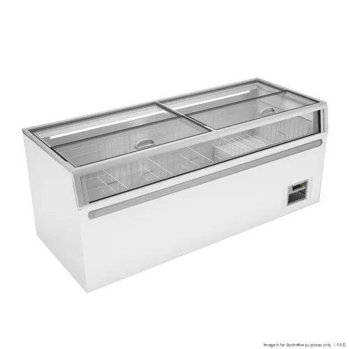Thermaster 900L Supermarket Island Freezer with Glass Sliding ds ZCD-L210G - Hospitality Connect