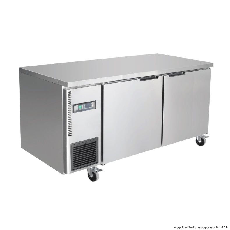 Thermaster Stainless Steel Double Door Workbench Freezer - TL1500BT. - Hospitality Connect