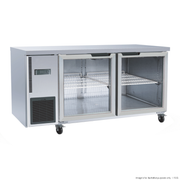 Thermaster 345L S/S Double Glass Door Bench Fridge TL1500TNG
