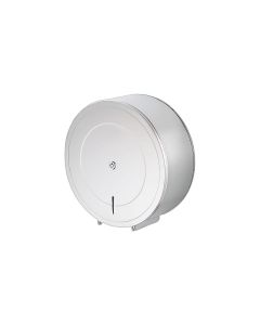 3Monkeez jumbo toilet roll dispenser with viewing slot, key lock, satin stainless steel finish, concealed fixing for washrooms.