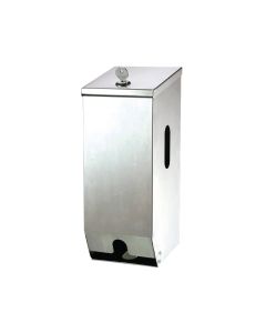 3Monkeez lockable surface-mounted toilet roll dispenser made of 304 grade satin stainless steel for washroom use.