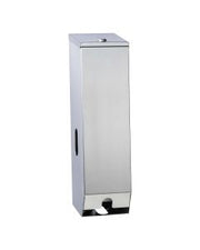 3Monkeez toilet roll holder mounted on bathroom wall, featuring a sleek chrome finish and modern design.